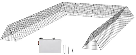 VEVOR Enclos du poulailler, 600 x 400 x 61,5 cm (L x L x H), Tunnels de Poulet pour la Cour, poulailler Portable pour l’extérieur avec Cadres d’Angle, 2 Ensembles, adapté aux Poulets, Canards, Lapins