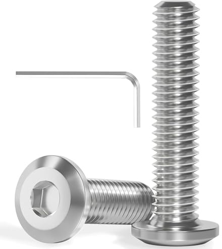 20 Stück M6x25 Schrauben, Flachkopfschrauben, Edelstahl A2 V2A, Innensechskant, Vollgewinde, mit Innensechskantschlussel