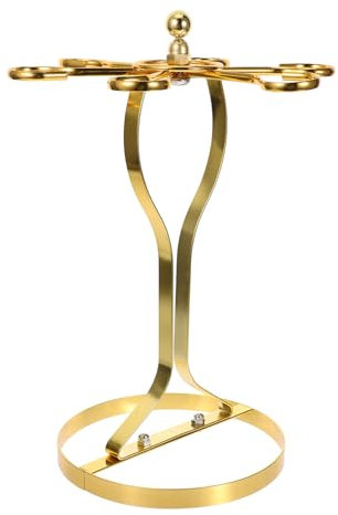 Warmhm Gold Wine Cup Hanging Rack Retro Glass Storage Tabletop Wine Glass Display Shelf