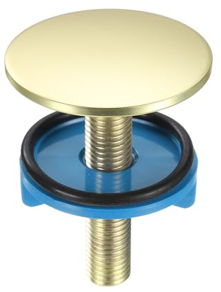 sourcing map Kitchen Faucet Hole Cover Copper, 2 Sink Hole for 0.5-1.6 Plate Cover Stopper Cover Blanking Tap Hole Plug for Kitchen Bathroom, Matte Gold