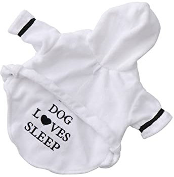 Kisangel 3stücke Fast Dry Pet Bathrobe Für Hunde Und Katzen Schnelltrocknender Super Saugfähiger Bademantel Mit Kapuze Weiß Für Baden Nässe