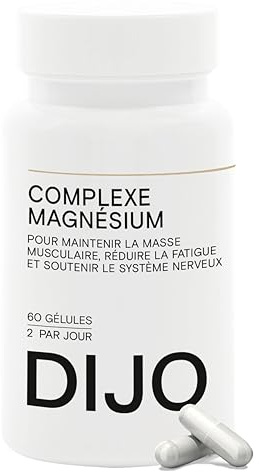 DIJO - Complexe Magnésium Bisglycinate - 200mg / jour - Réduction de la Fatigue, Soutien du système nerveux - Enrichi en Taurine et Vitamine B6-1 Mois
