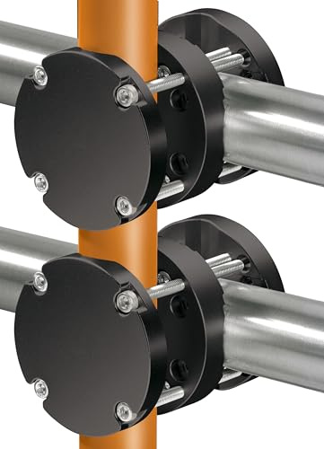 4smile 2 x Sonnenschirmhalter Balkongeländer aus Aluminium, Rund, Schwarz | Sonnenschirm Balkon Halterung - Schirmhalterung SunnyFox, stabiles Universaltalent, hält jeden Balkonschirm