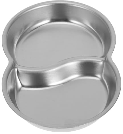 INOOMP Plat à Sauce Acier Inoxydable Double Compartiments Coupelle Condiments Compacte pour Sauce Soja et Bol à Dips Séparés pour Cuisine et Table Réutilisable