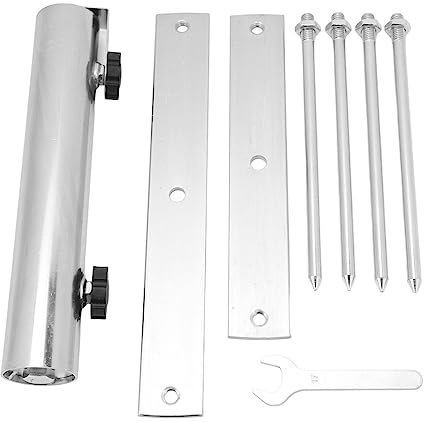 Asixxsix Base per Ombrellone, Supporto per Ombrellone da Patio Regolabile con 4 Supporto per per Carichi Pesanti in Acciaio Inossidabile con Fissaggio a Picchetto per Parco