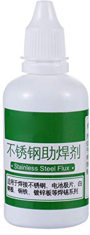 Leistungsstarkes Löten, No-Clean-Flussmittel, Edelstahl, weiße Stahlplatte, Eisen, Batterie, Schweißwasser, Flüssigkeit, Flussmittel, 50 ml, Flaschengriffkleber, schnell trocknend, hochviskoses