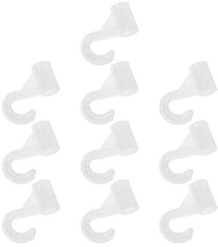 EPIGEIST 10pcs White Plastic Closet Rod Hooks 19mm Diameter Heavy Duty Wardrobe Rail End Supports for Student Dormitory Clothes Rail Brackets Home Storage