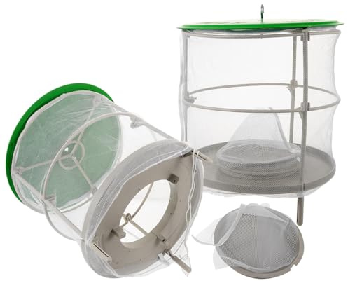Housoutil Cage Suspendue à Mouches Housse Anti-Pluie, Filet Blanc, Pratique pour Écurie et Plein Air, Piège à Abeilles et Insectes, Tissu Mesh Pliable, Installation Facile