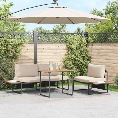 Hoopleep Trädgårdsbord brunt 100 x 55 x 70 cm, loungebord i trä för trädgård och terrass, robust utomhusmatbord, väderbeständigt, för vuxna, utrymmesbesparande