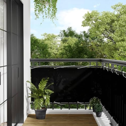 Mokuyary Protección visual para balcón, 75 x 800 cm, 100 % poliéster Oxford, revestimiento de balcón, cubierta opaca contra el viento para jardín, terraza, exterior