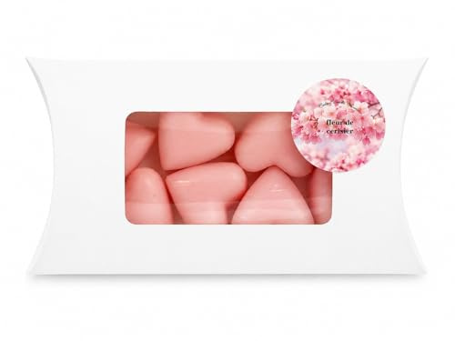 Fondants Parfumé pour Brûleur,Bougie Chauffe Plat, Pochette Cadeau de 115g, Cire Bio, Produits Naturels, Parfum de GRASSE, Produit Fabriqué en France. (Fleur de cerisier)