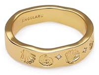 SINGULARU Anillo Mujer Sunbeam Azul Baño Oro