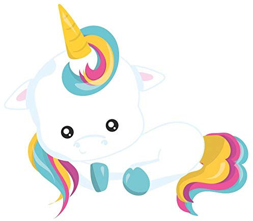 Samunshi® Baby Einhorn Aufkleber Sticker Autoaufkleber Scheibenaufkleber - 50x43cm mehrfarbig