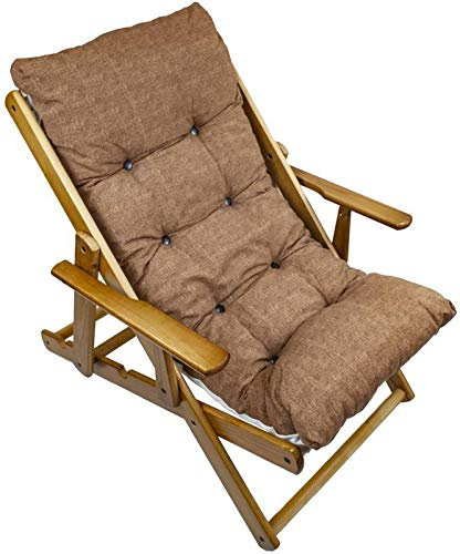 MAURY'S Poltrona Sdraio Harmony Relax Comodona in Legno 3 posizioni con Cuscino Imbottito (Marrone)