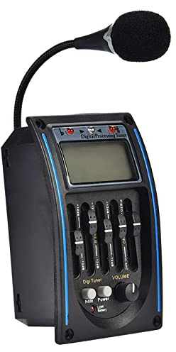 Bnineteenteam Pastilla piezoeléctrica de Ecualizador de preamplificador de 5 Bandas con micrófono, Simple sintonizador Digital para Guitarra acústica y eléctrica Levantar