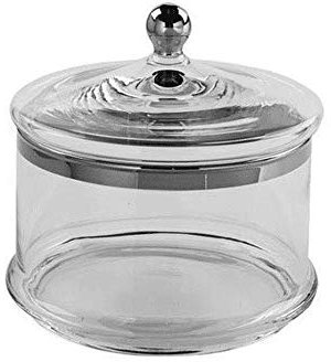 Fink Platinum Bonbonniere mit Deckel aus Glas mit Platinumrand in der Farbe Transparent, Maße: 20cm x 20cm x 20cm, 111024