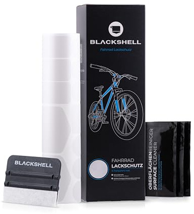 Blackshell® Fahrrad Schutzfolie - starker Rahmenschutz für z.B. Trekkingrad, MTB, Rennrad oder E-Bike - 24-teiliges Steinschlagschutz-Set