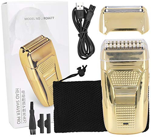 Sonew Folienrasierer Herren, USB Wiederaufladbarer Reiserasierer, Tragbarer Elektrischer Rasierer für zu Hause und im Salon(Gold)