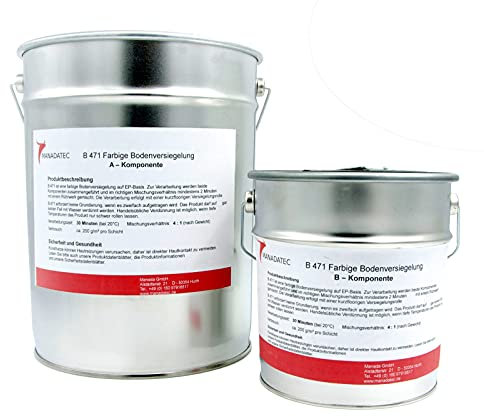 MANADATEC 2K Epoxidharz Bodenversiegelung Manadur B 471 Transparent I 12 kg I Lösemittelfrei, Umweltfreundlich & Glänzend I Ideal für Garage, Keller & Industrie