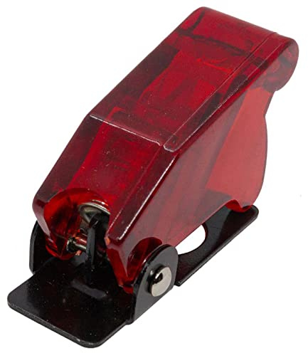 Lumonic Flip-Cover in rosso trasparente per interruttore a levetta con diametro Ø12mm I Protezione in plastica per interruttore a levetta I Per auto e casa