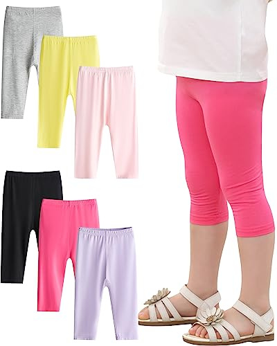 Adorel Capri Leggings 3/4 Pantaloni Estivi Bambina Confezione da 6 Multicolore 4 Anni (Dimensioni del Produttore: 110)