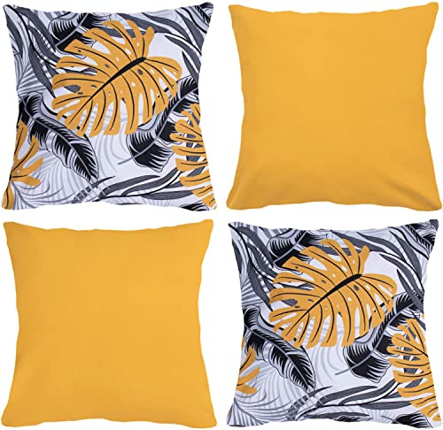 Amilian 4er Set; Dekokissen mit Füllung, Dekoratives Kissen; Zierkissen mit Kissenbezug; Kopfkissen; Sofakissen für Schlafzimmer, Wohnzimmer, Kinder Deko, Kissenhülle 40x40 cm 16x16 inch; Set 17
