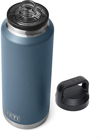 YETI Rambler 46 oz Bottle, Leakproof, Vacuum Insulated, Stainless Steel with Chug Cap, Nordic Blue