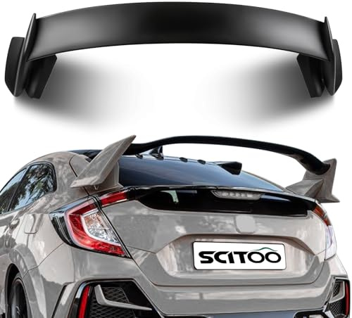 SCITOO Spoiler Wing Fits for 2016-2021 for Honda Civic Hatchback Matte Black Type-R Style Rear Trunk Spoiler Wing