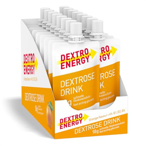 Dextro Energy Orange Flavour Dextrose Drink | 18g of Fast Acting Glucose | Liquid alternative to Dextro Glucose Tablets | Ready to Drink, Easy to Consume and Re-Sealable | Vegan | 50ml Pack of 16