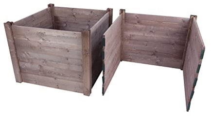 Wooden Compost Bin & Module 2 Posts & 15 Panels for extending compost bin Easy Assembly with Slide Out Panels 573L