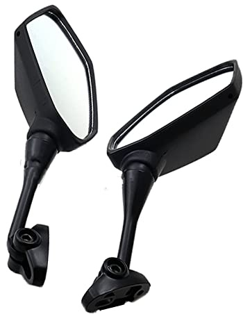 Espejos Traseros Retrovisor para Motocicleta, Lateral para Yamaha YZF600 YZF R1 R6 R3 R125 R25 R15 2003-2009 (Color: Negro)