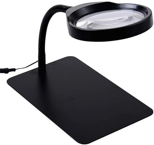 HWSY Bureau 10x Lampe avec lumière LED Lampe de Table en Verre éclairage réparation Gravure Enfants âgés Lecture loupe HD Interesting