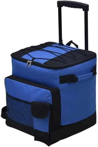 43L Large Wheeled Cooler Bag with Handle - Insulated Rolling Cool Bag Holds 45 Cans, Leakproof Soft Cooler with Wheels, Collapsible Portable Ice Cooler for Camping, Beach, Picnic, BBQ & Travel
