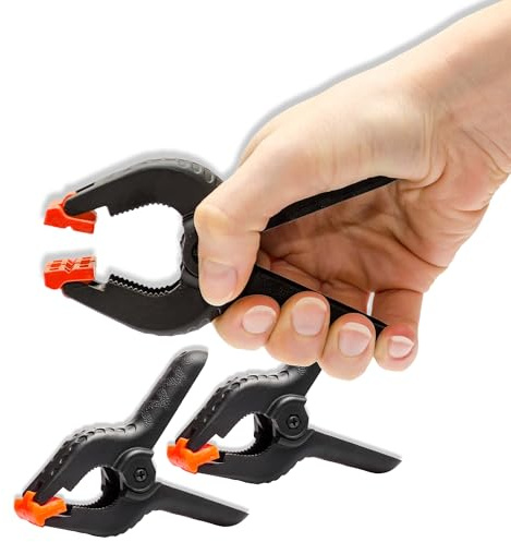 My DIY Spring Clamps 12PCS Heavy Duty 4 Inch Nylon Clamps for Woodwork, Background, Photo Studio, Crafts Durable DIY Grip Clamp with Anti-Skid Flexible Tip Ergonomic Textured Handle