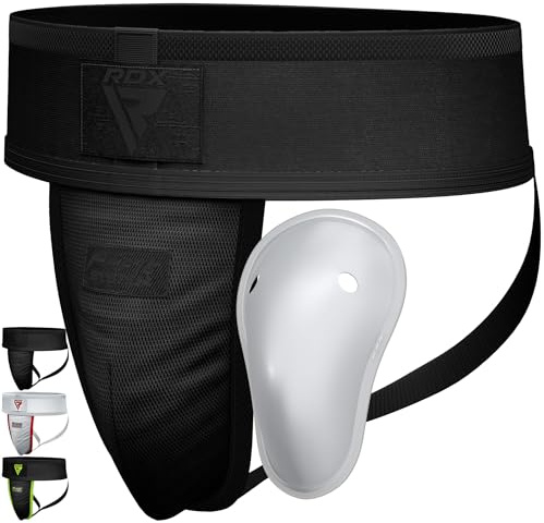 RDX Groin Guard Cup Men, Boxing Kickboxing MMA Muay Thai Sparring Groin Protector, Ventilated Adjustable, Jockstrap Taekwondo, Underwear Jiu Jitsu BJJ Protection, Boys Youth