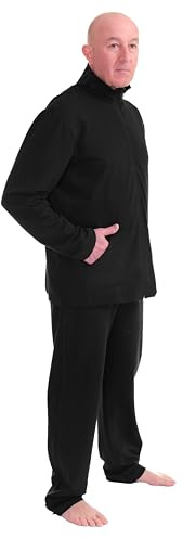 FERRUCCI COMFORT Unisex-Melodie-Gesundheitsanzug, nicht angeraut, dehnbar, nicht angeraut (schwarz, L)