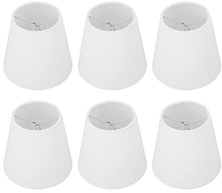 Lampenschirm 6-Teiliges Lampenschirm-Set Aus Weißem Stoff, Modernes Minimalistisches Design Für Kandelaber, Tisch, Kronleuchter, Wand, Schlafzimmer, Lampenschirm