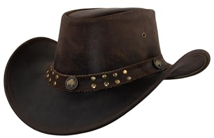 Black Jungle Yukon Cowboyhatt, läderhatt, westernhatt, australisk hatt