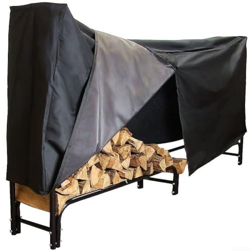CARMOTTER 8Ft Firewood Log Rack Cover,Firewood Racks Cover, Waterproof Lumber Log Rack Outdoor Storage Holder Cover For Log Stores Outdoor UV-Protection,Snow