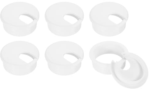 QUARKZMAN Cable Agujero Cubierta, 6Uds 45mm/1-3/4 Pulgadas Abs Escritorio Alambre Cable Ojal Agujero Cubierta para Oficina Computadora Escritorio Cable Organizador, Blanco