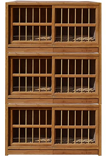 Pigeon Cage Push-pull Doors And Windows Bird Cage, Bamboo Bird Aviary, Double Drawer Manure Tray Pigeon Nest Box, Adjust Isolation Breeding Breeding Cage