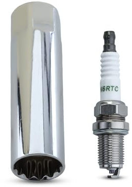 Mtanlo Magnetische Zündkerzenbuchse 14 mm, universelle magnetische Zündkerzenschlüssel, 3/8 Autozündungskerzen zwölf Wandhalterung mit drehbarem, dünnem Kerzensockel