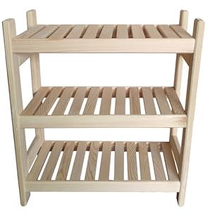 Stolarstwo Wochnik S.C. Holzregal Standregal Modulares Regal Stapelbar Kellerregal Haushaltsregal Kiefer Breite 33 cm Lange 60 cm Höhe 45 Oder 60 cm 2 Oder 3 Einlegeböden (60x60x33 cm 3 Einlegeböden)