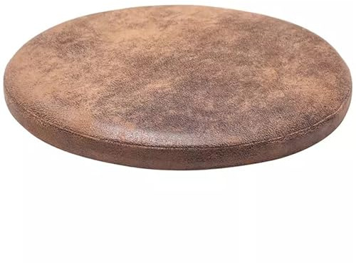 MOODMUSE Rundes Stuhlkissen,Runde Sitzkissen,Leder-Sitzpolster for Runde Stühle,4 cm Dickes Stuhlkissen Aus Memory-Schaum(Golden Brown,30cm)