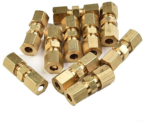 Oniissy 10 Stück Bremsleitungsverbinder für Bremsleitung ohne Bördelung 4,75 mm 3/16 Zoll, Bremsleitungsverschraubungen Set, Bremsleitungsverbinder für Bremsleitung ohne Bördeln