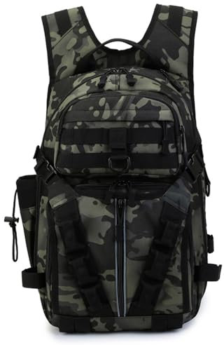 Lerpwige Angelrucksack mit großem Fassungsvermögen, taktisch, Camping, Reisen, Schultertasche für Outdoor-Camping und Wandern