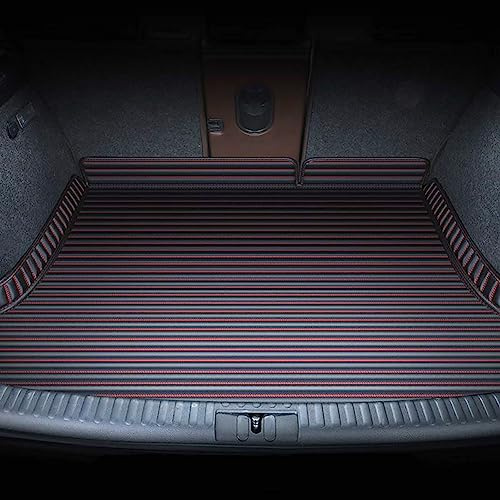WSYLJX Auto Kofferraummatten für Cupra Formentor 2020 2021 2022 2023 2024 2025, Antirutsch Leder Kofferraumwanne Cargo Teppich Wasserdicht Kofferraum Schutzmatten Zubehör,B-Black Red