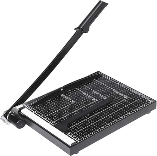 Nictemaw Taglierina a Leva Ghigliottina professionale A4 - Taglio fino a 10 fogli - Lama di sicurezza e manico Ergronomico per ufficio, scuola, artigianato Nero