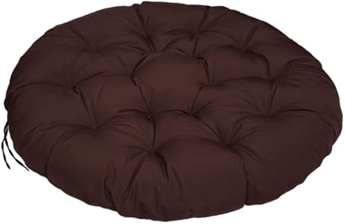 ZTGL Polster für Papasansessel, Rund Durchmesser 80-180 cm Dicke Wasserdicht Outdoor/Indoor, Bodenkissen Kissen für Gartenmöbel, Großer Sitzauflage Auflage für Papasan,Deep Brown,170x170cm