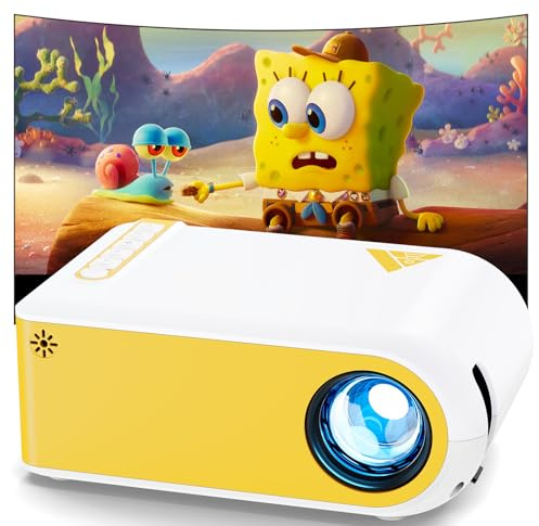 KSAN Mini Projector, Projector with WiFi and Bluetooth, 1080P Support Movie Projector with Built-in Speaker, Compatible with Smartphone, HDMI, USB, AV, Fire Stick, PS5 for Home, Bedroom, Outdoor Use